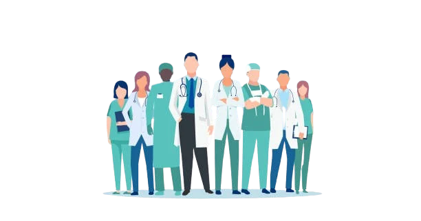 Illustrazione del team medico di Fiori di Luce